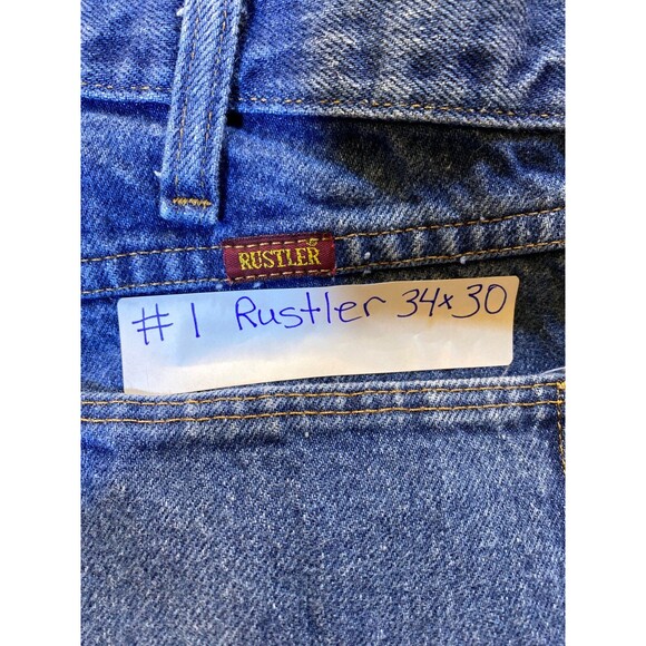 Rustler Denim Jeans 34 x 3o 100% Cotton Faded Blue Preowned Like New - Picture 8 of 9